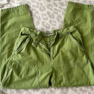 stone washed canvas work pant lime